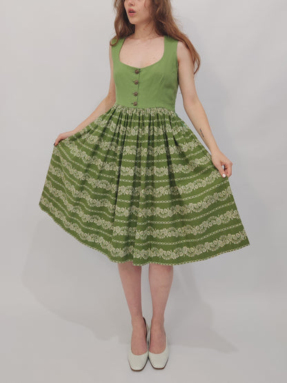 Green Vintage Trachten Dress