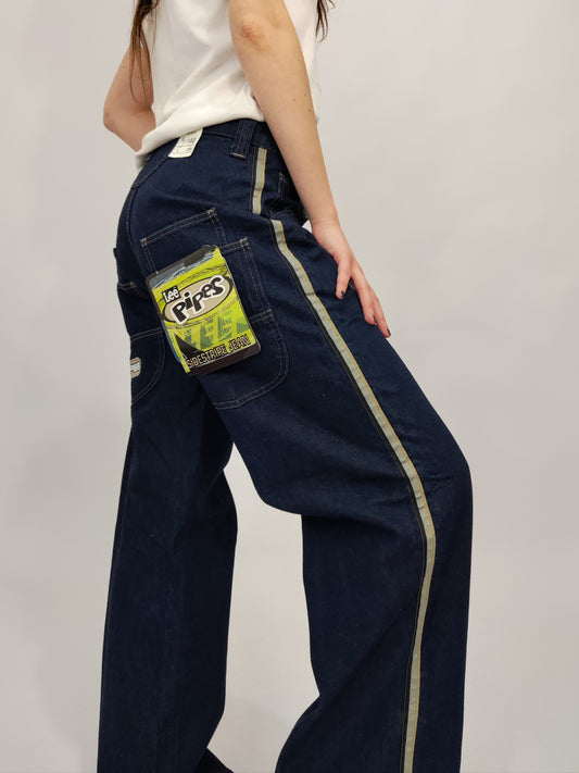 RARE Lee Pipes Side Stripe Baggy Jeans, Late '90s/Y2K - Deadstock