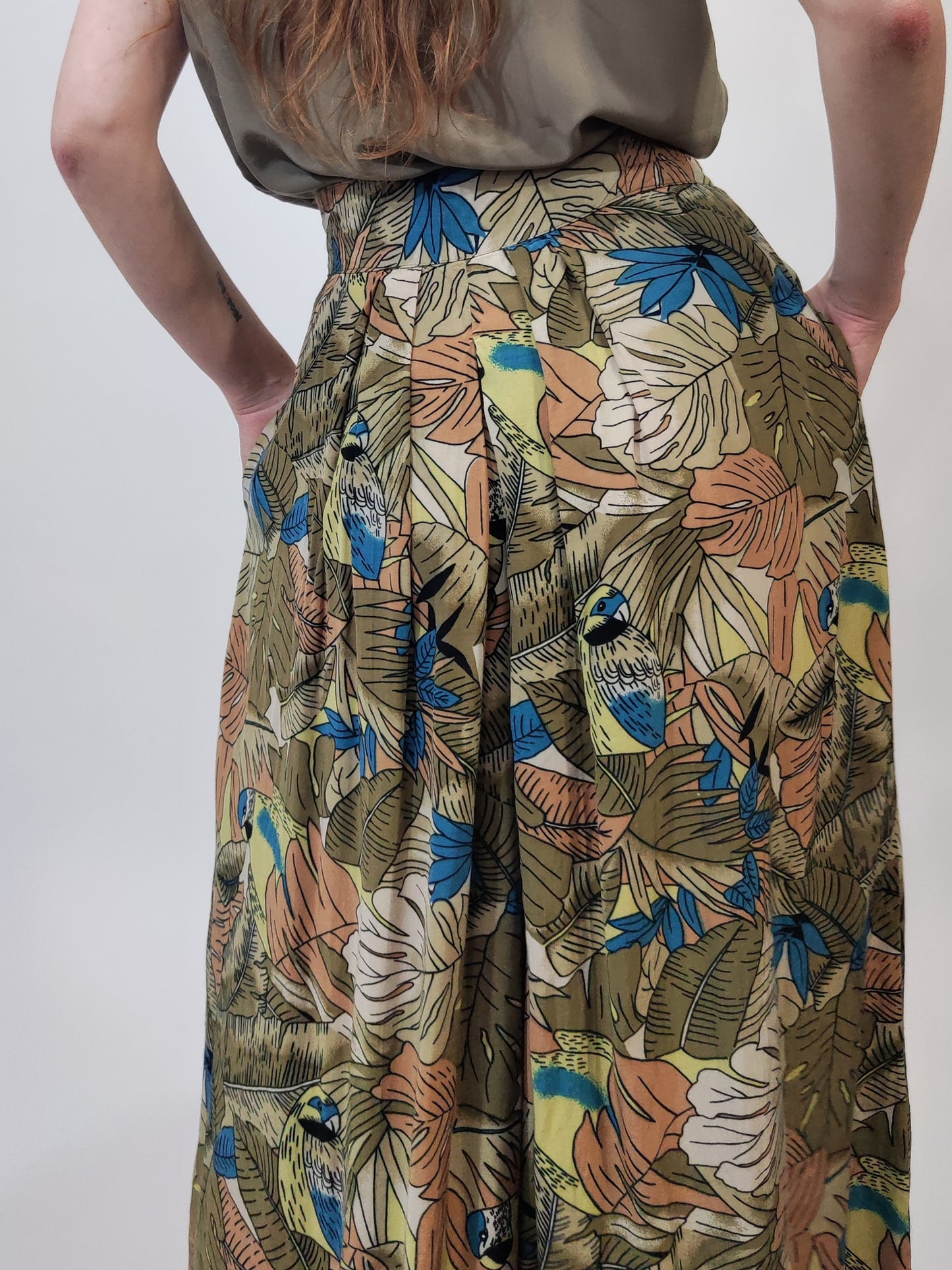 ‘80s Wide Leg Print Trousers - GC