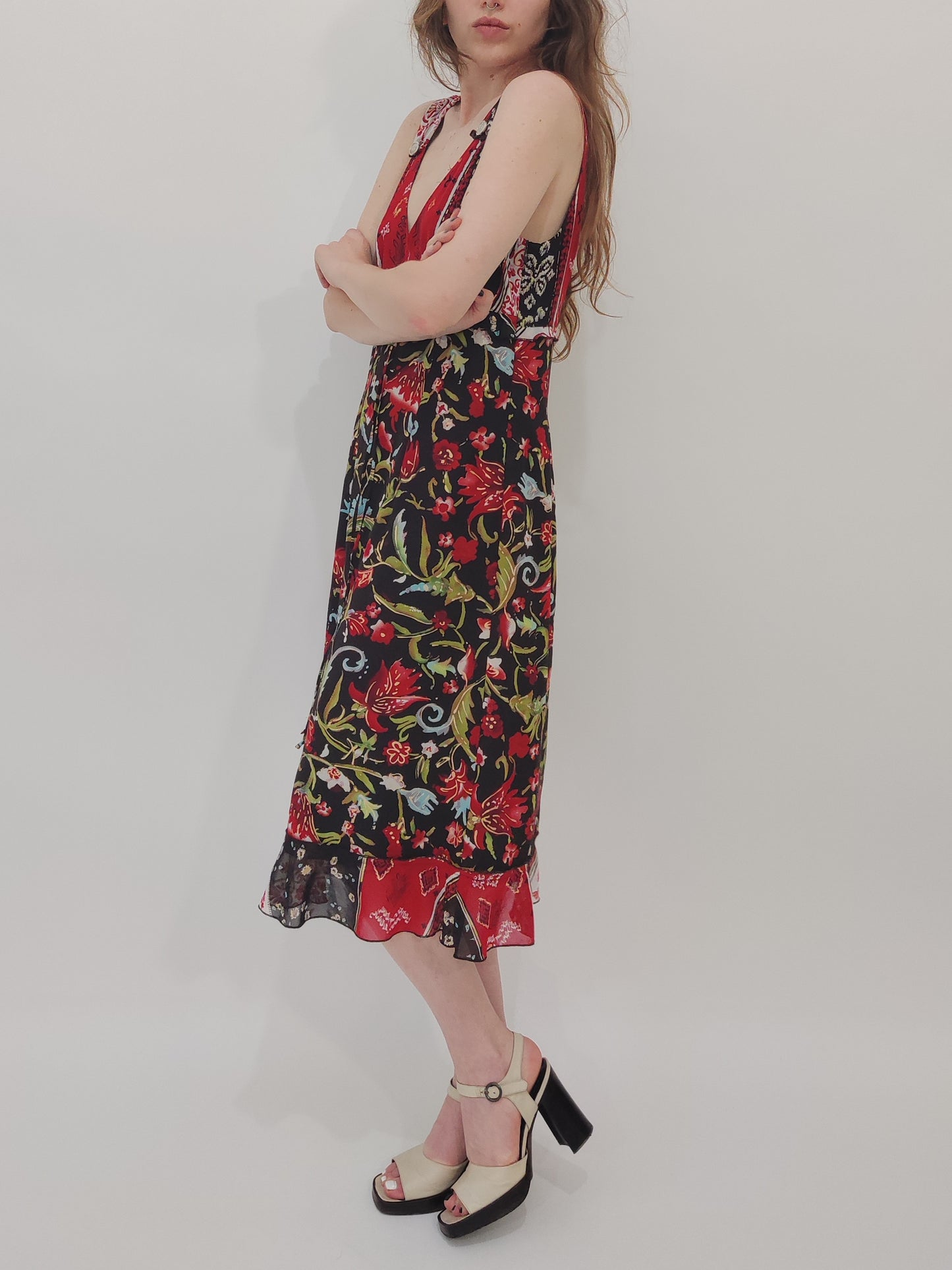 '90s Barclay Floral Dress - M