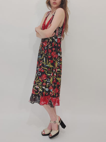 '90s Barclay Floral Dress - M