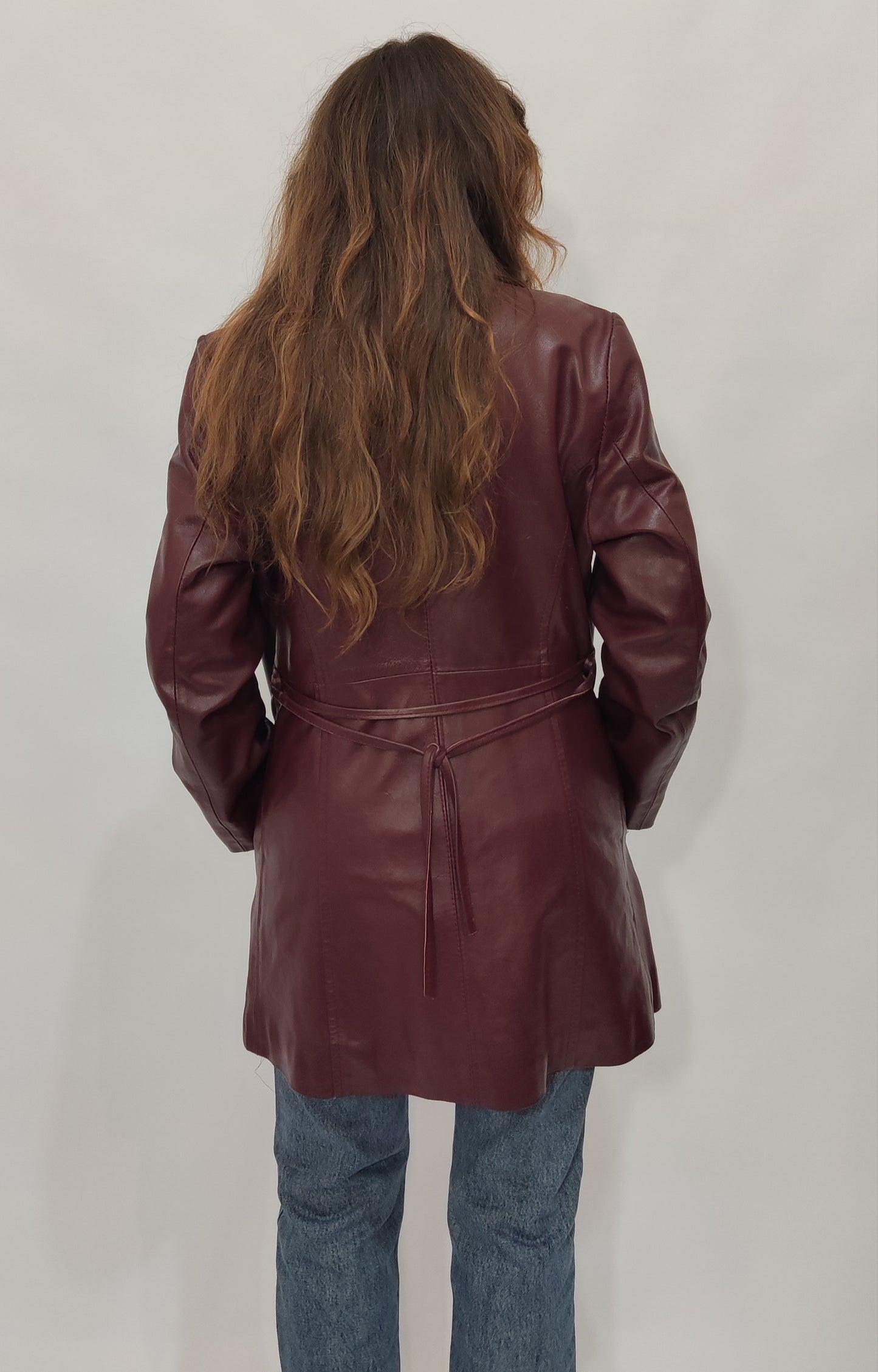 Burgundy Leather Coat