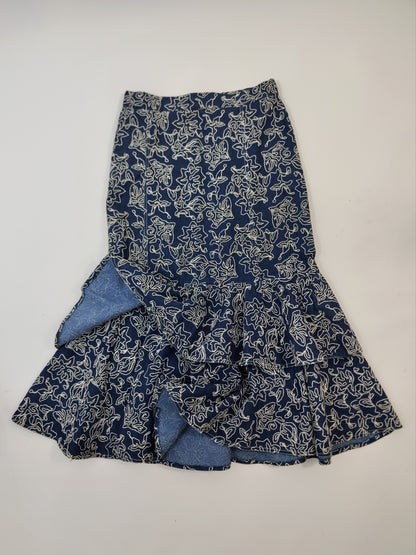 Fortuna Denim Embroidered Skirt