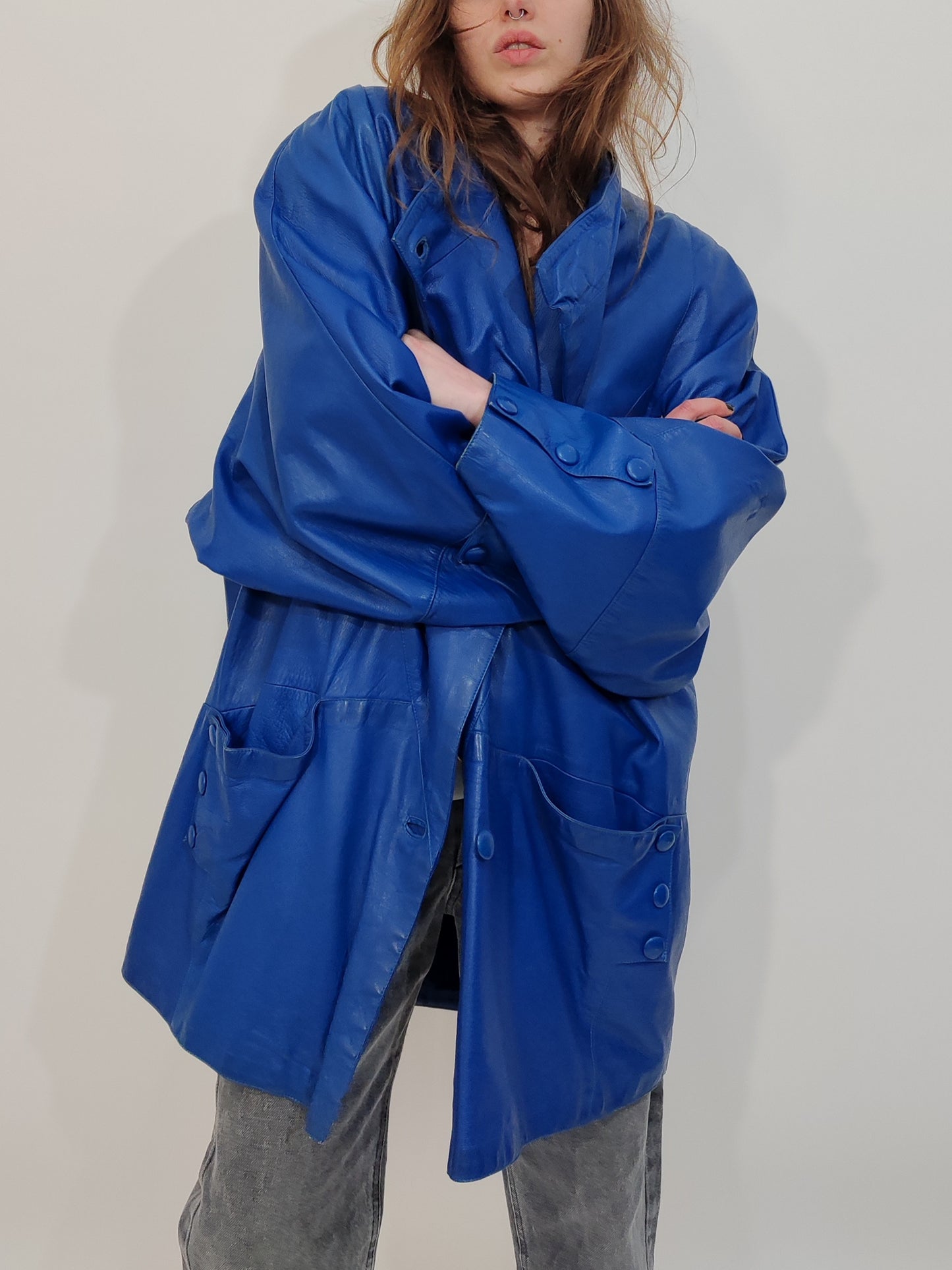 '80s Oversized Leather Jacket