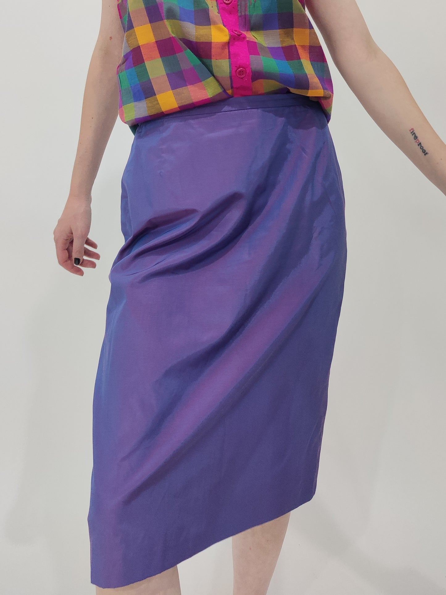 Cartoon Vintage Shot Fabric Pencil Skirt
