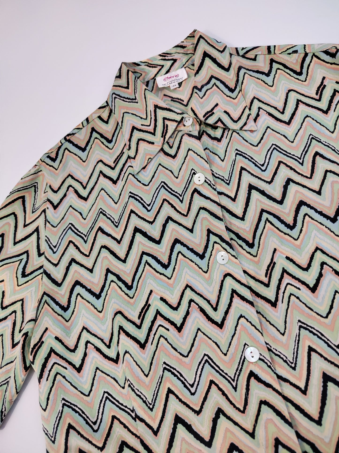 100% Pure Silk Vintage Shirt - Pastel Tones