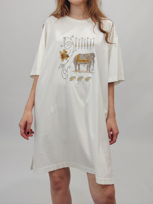 Vintage Embroidered Maxi Tee