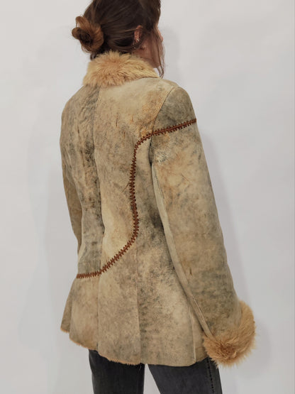 '90s Boho Shearling Coat