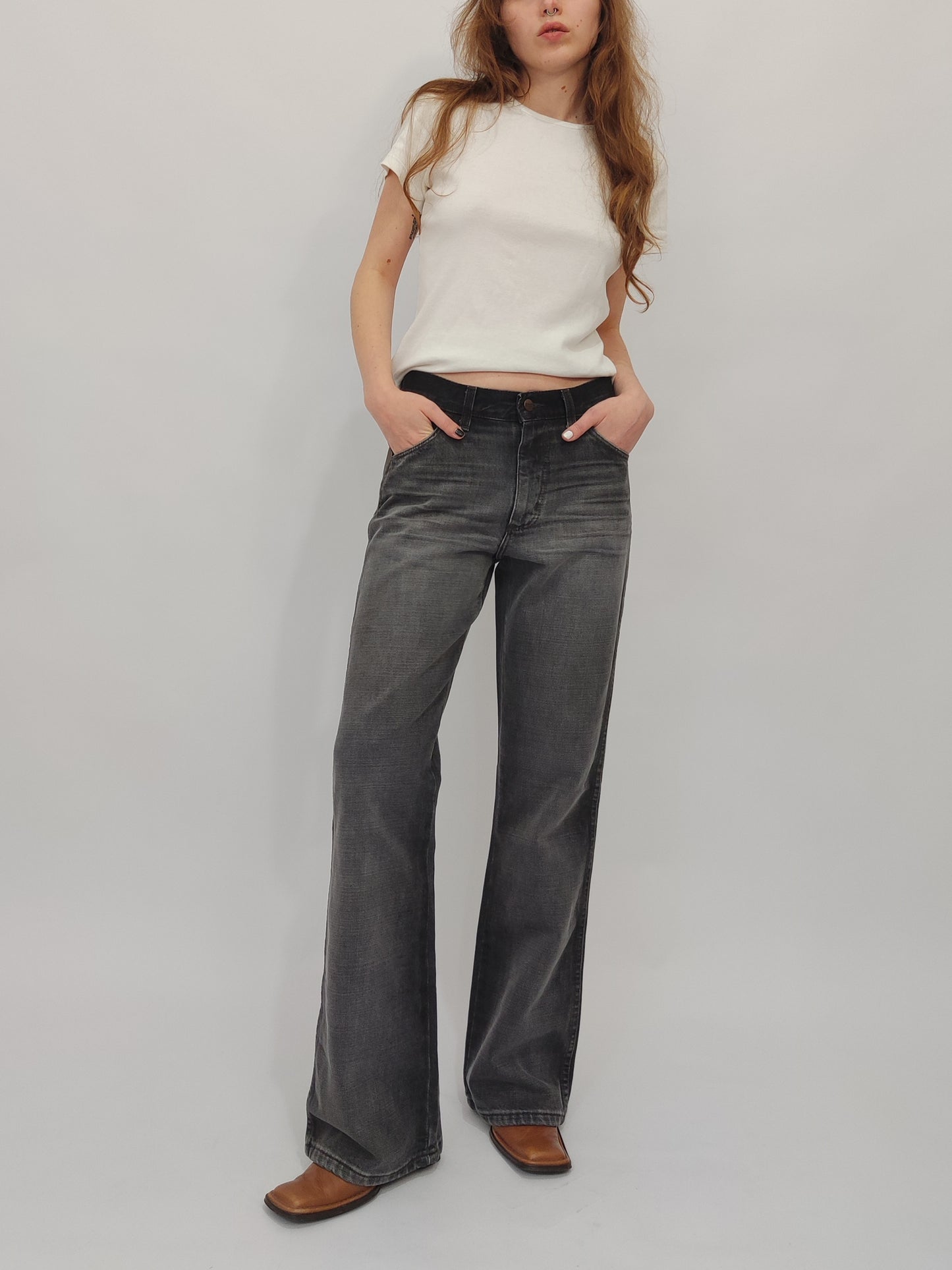 Wrangler Iced Black Flare Jeans - Deadstock