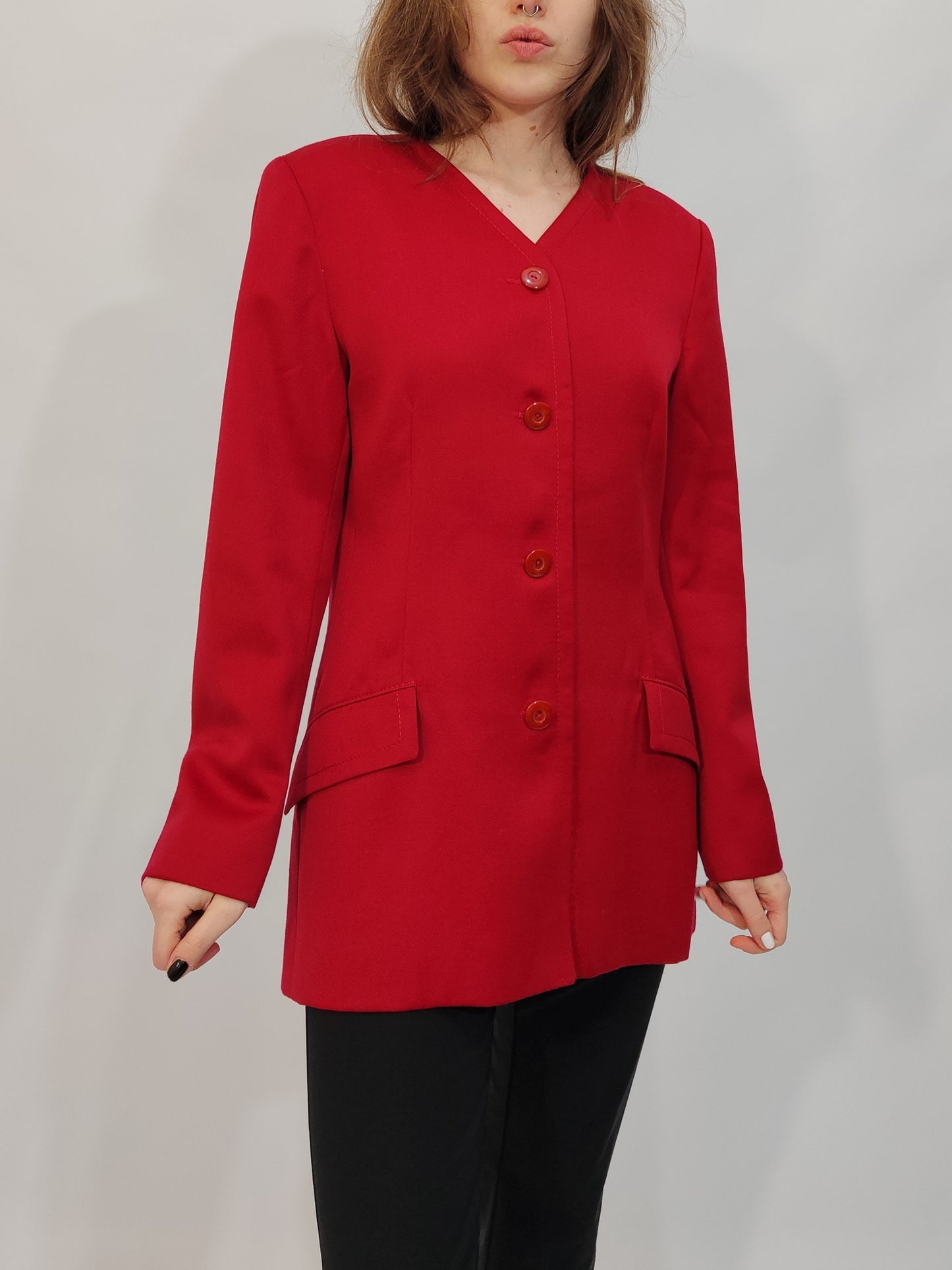 '80s Tailored Red Blazer