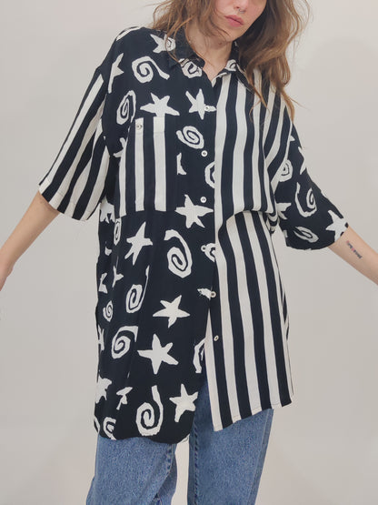Vintage Graphic Maxi Shirt