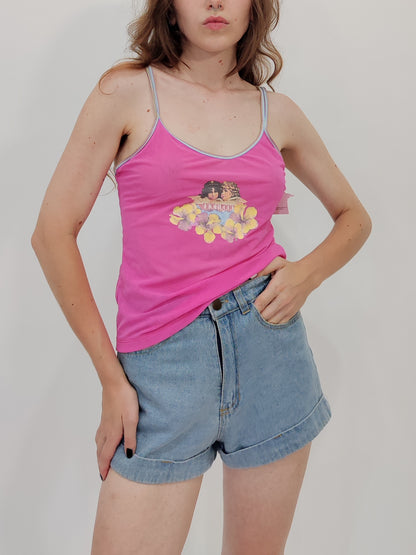 Fiorucci Y2K Deadstock Mesh Top - Pink