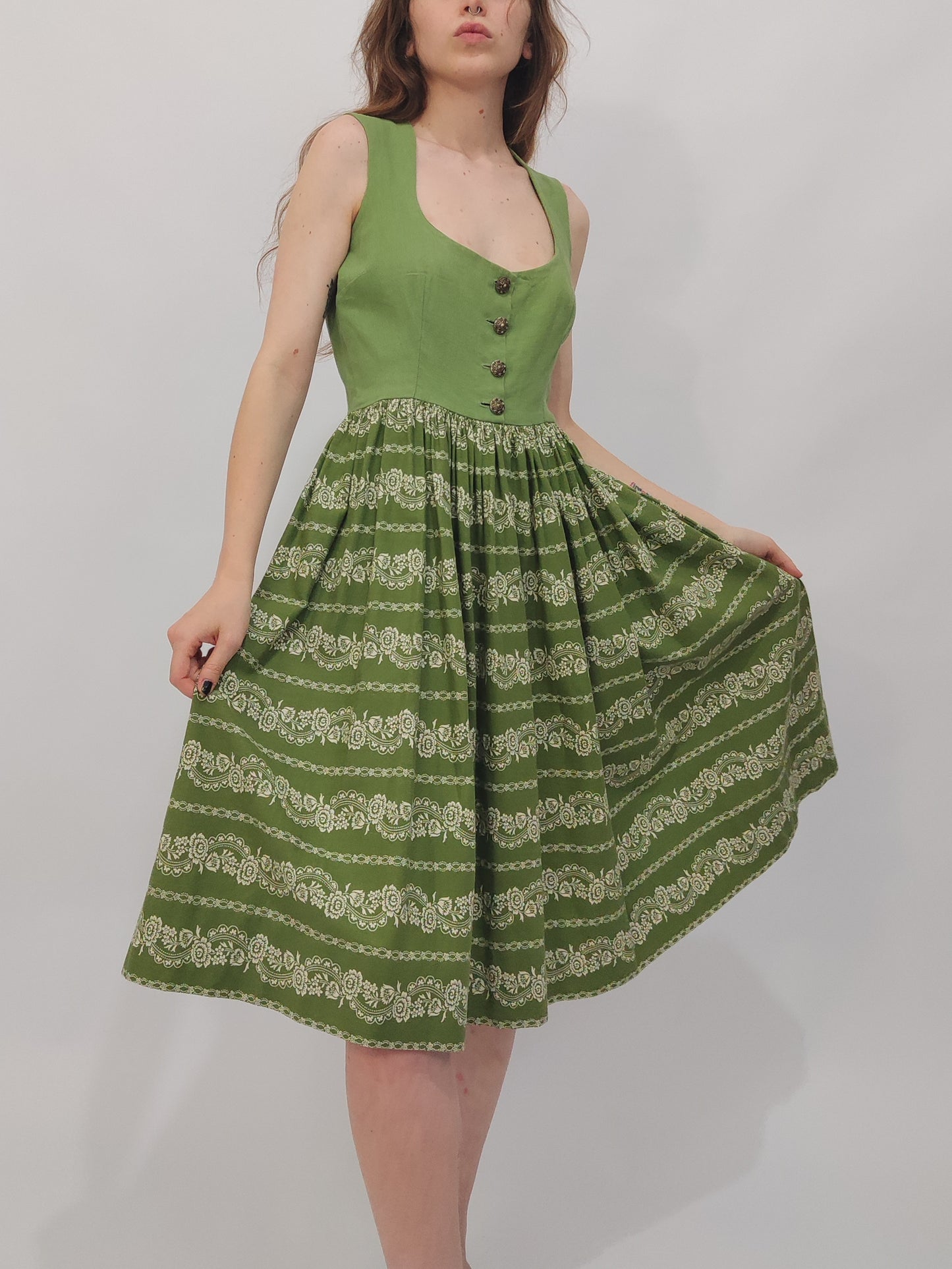 Green Vintage Trachten Dress