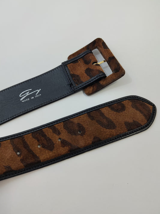 Genny Leopard Leather Belt - GC