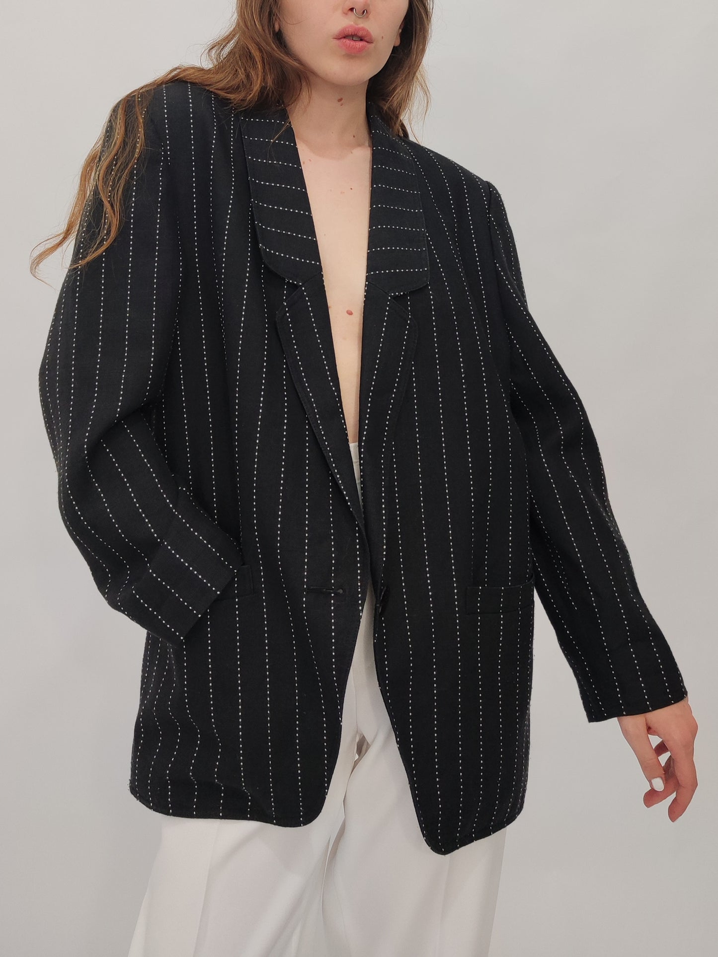 '90s Pinstripe Oversized Blazer