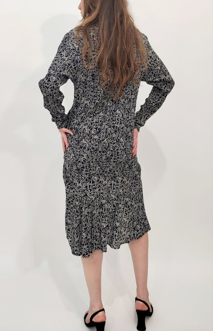 '80s Liz Clairborne Drop Waist Abstract Print Dress - DEF.