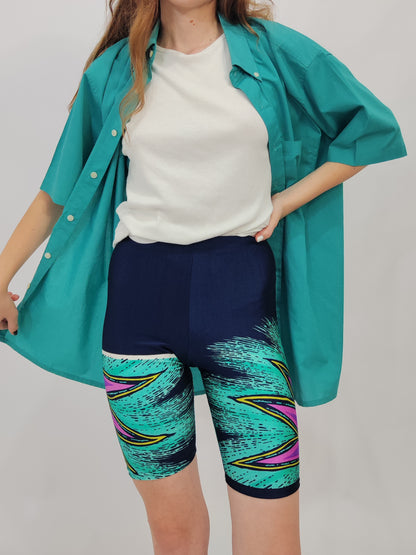 Vintage Biker Shorts - Pop Navy 2