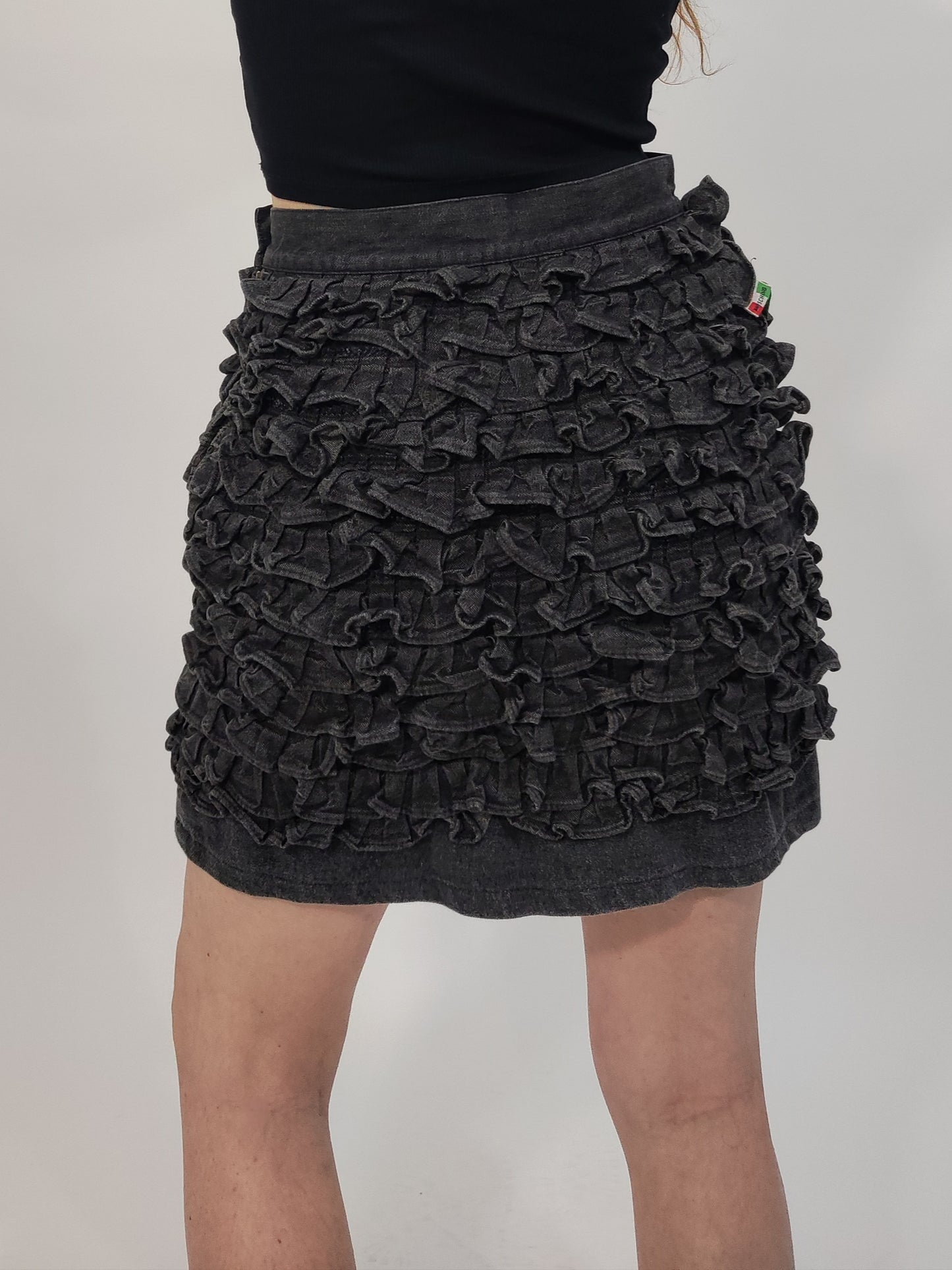 Moschino '80s Vintage Ruffled Denim Skirt