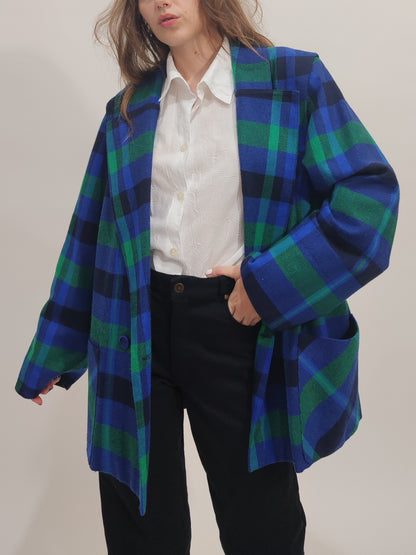 Vintage Checkered Oversized Blazer