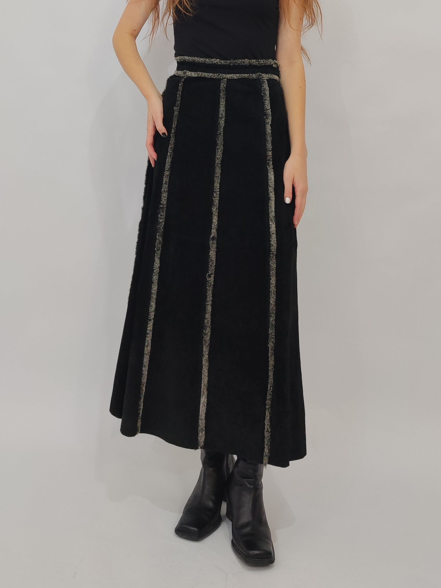 Vintage Leather Long Skirt