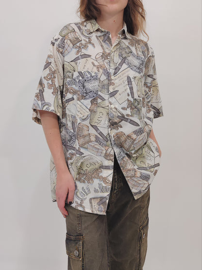 '80s Vintage Oversized Cotton Shirt