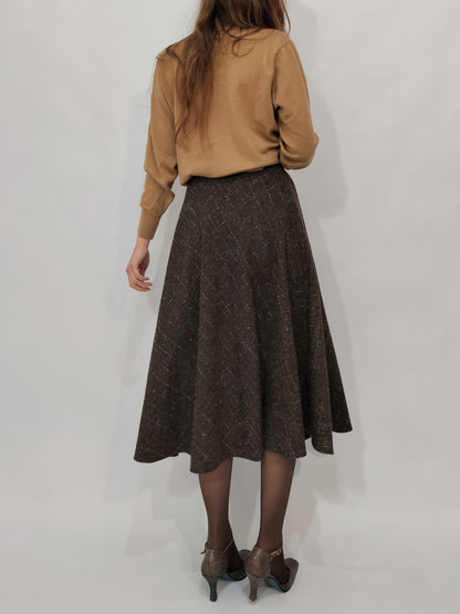 '80s Flecked Tweed Skirt