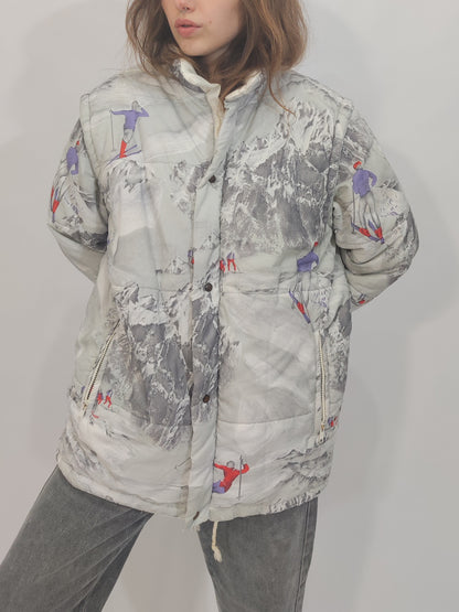 Vintage All-over Print Ski Jacket