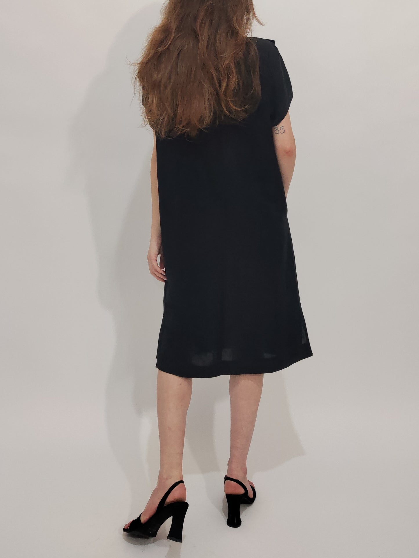 Geometric Panel Oversized Dress, Linen and Cotton