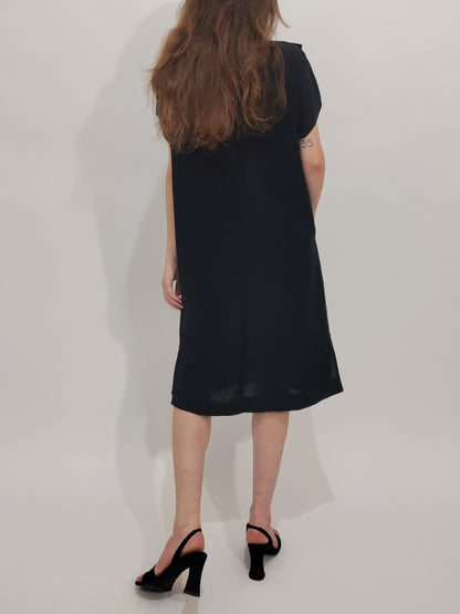 Geometric Panel Oversized Dress, Linen and Cotton