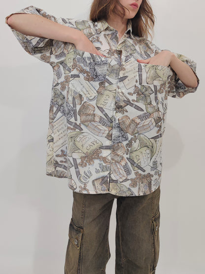 '80s Vintage Oversized Cotton Shirt