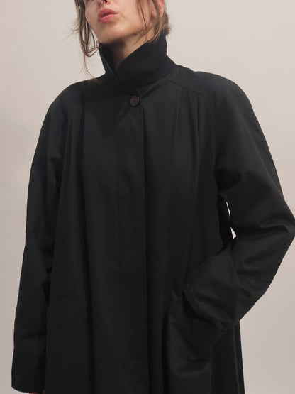 '80s Reversible Black Trenchcoat -