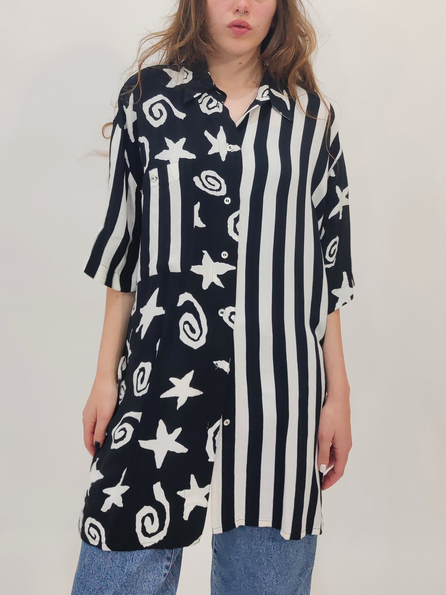 Vintage Graphic Maxi Shirt
