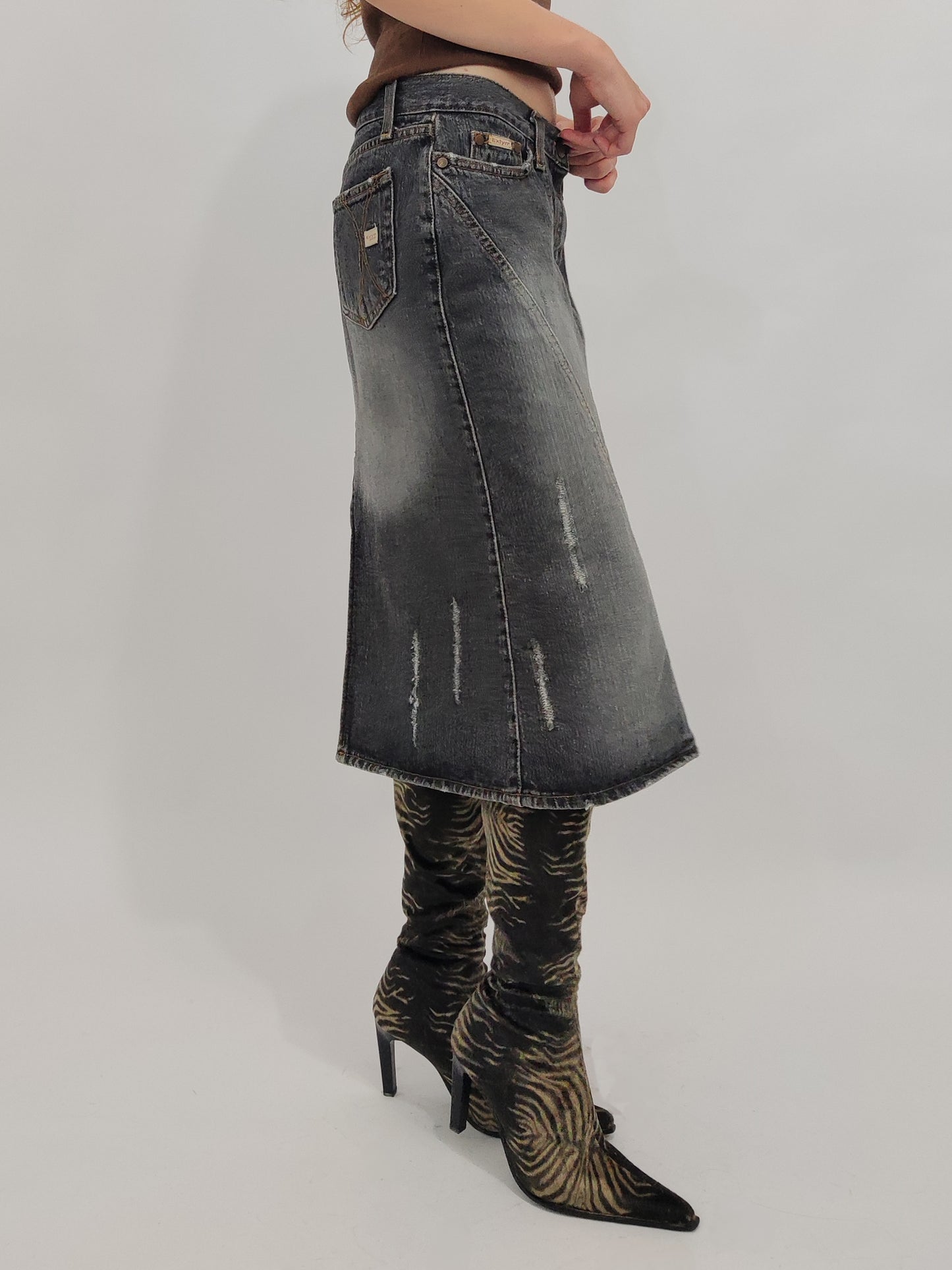 Y2K Denim Pencil Skirt