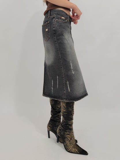 Y2K Denim Pencil Skirt