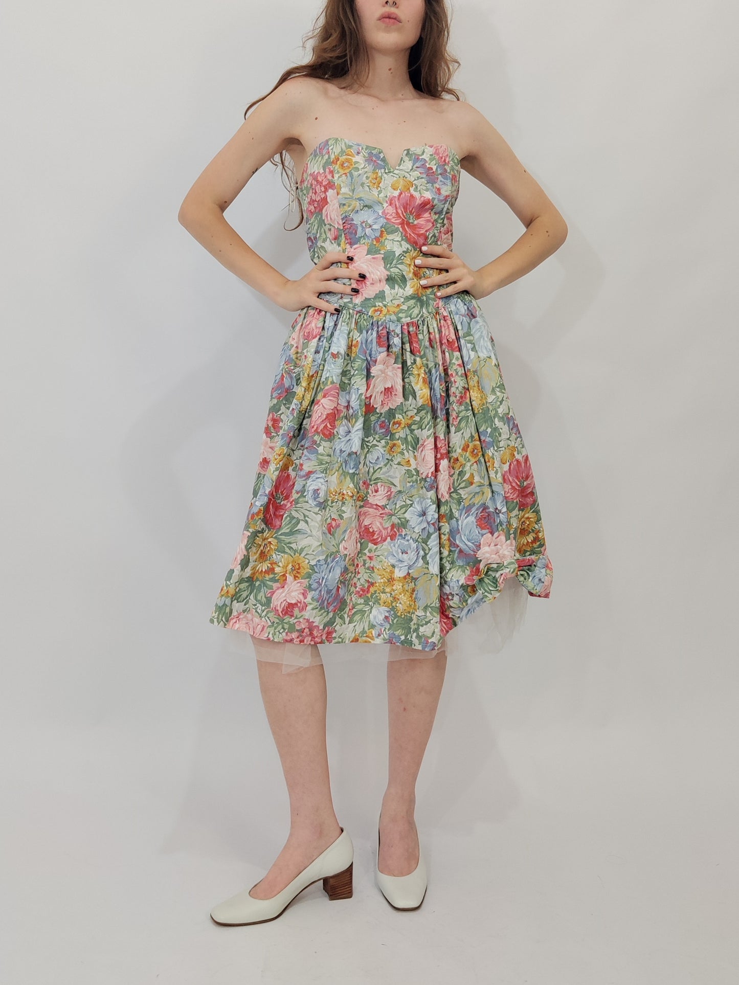 Early '80s Floral Cocktail Dress