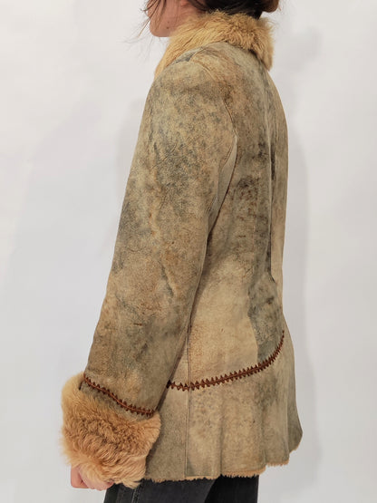 '90s Boho Shearling Coat