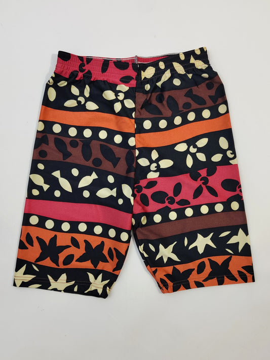 Vintage Biker Shorts - Stripes & Fish