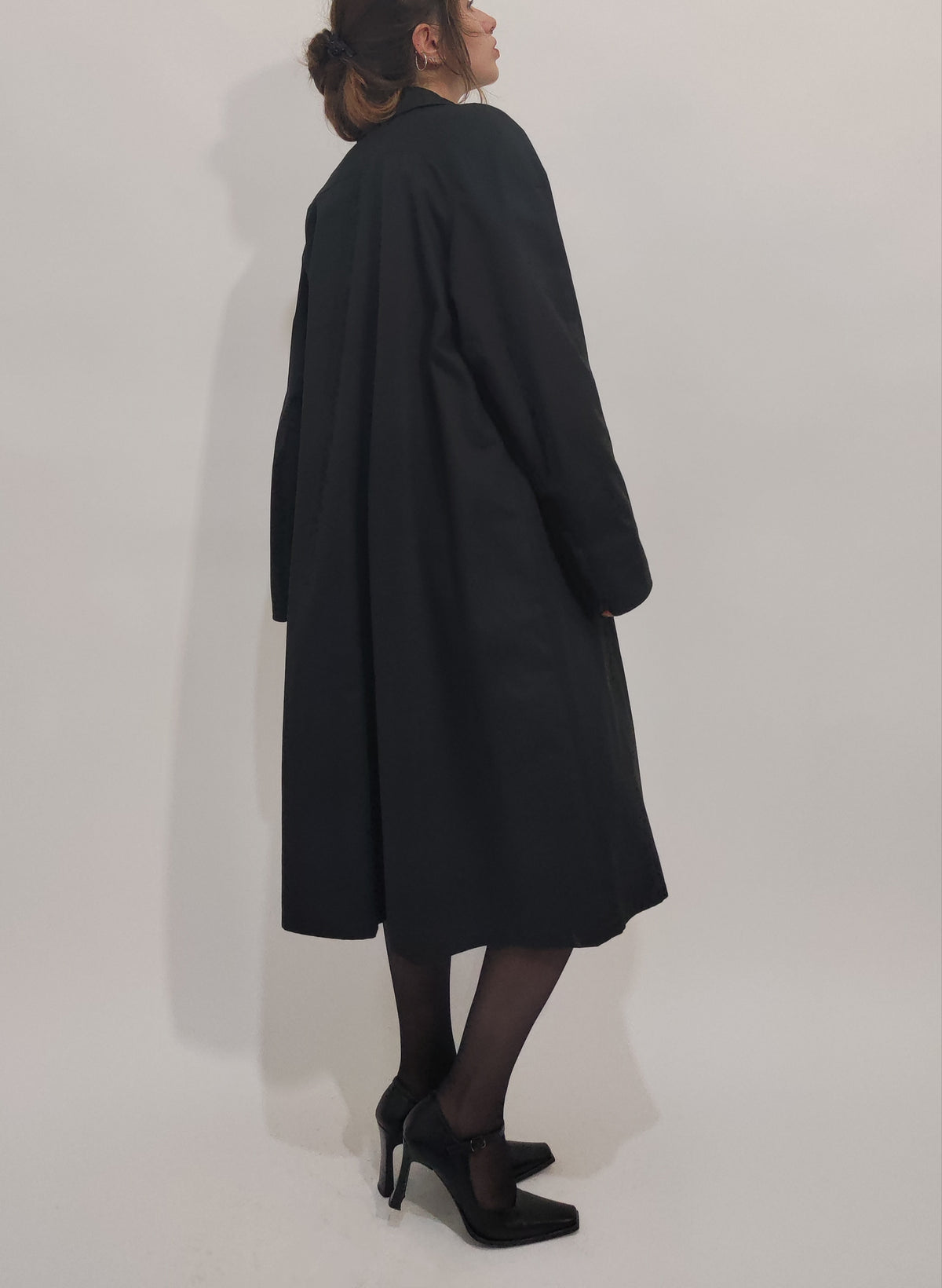 '80s Reversible Black Trenchcoat -