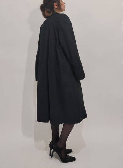 '80s Reversible Black Trenchcoat -