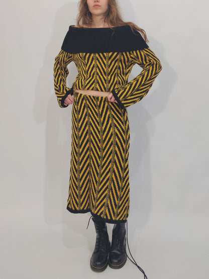 Late '90s Vintage Black&Yellow Co-Ord