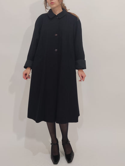 '80s Reversible Black Trenchcoat -