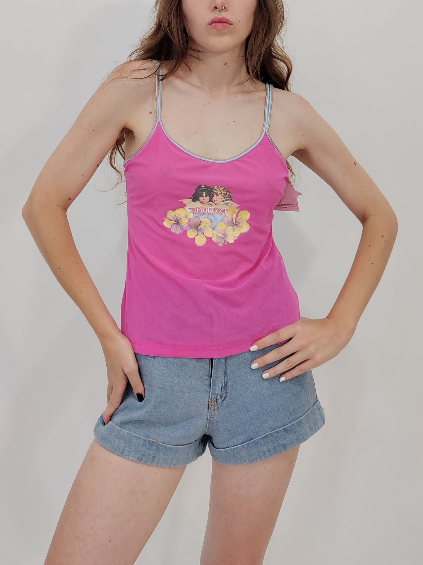 Fiorucci Y2K Deadstock Mesh Top - Pink