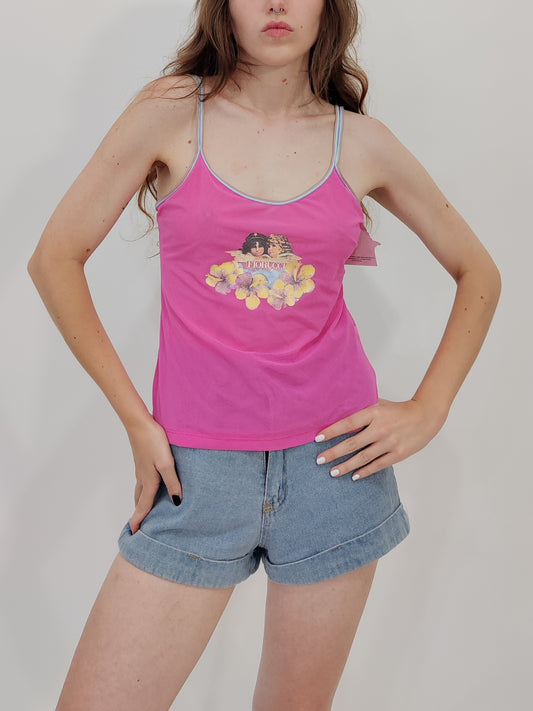 Fiorucci Y2K Deadstock Mesh Top - Pink