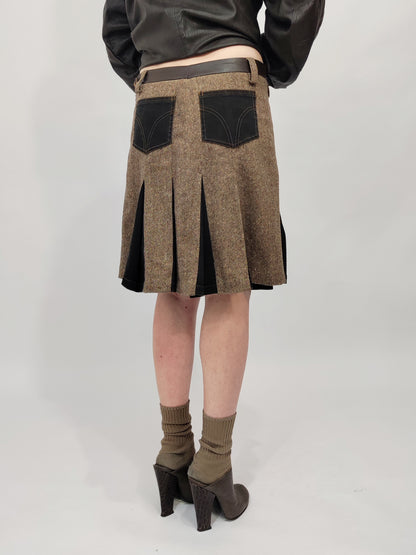 D&amp;G Vintage Pleated Wool Skirt