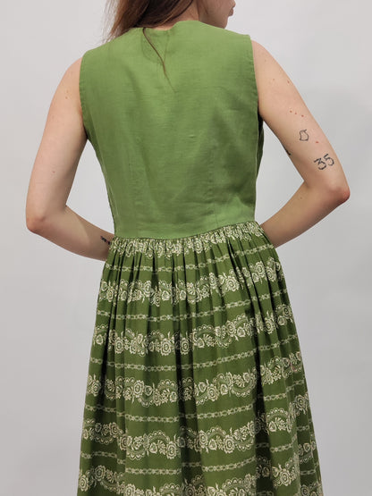Green Vintage Trachten Dress
