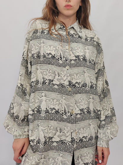 Vintage Trompe-L'Oeil Print Shirt