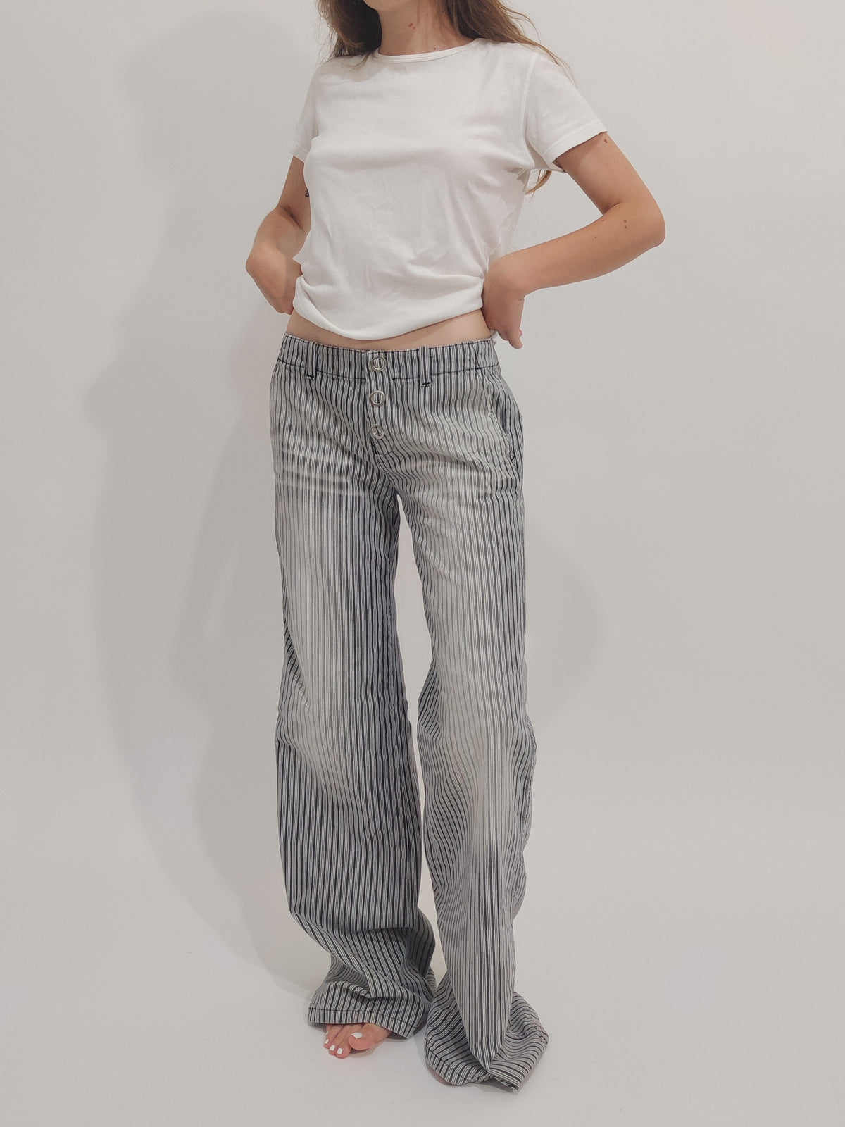 Phard Deadstock Striped Wide Leg Jeans - 42IT