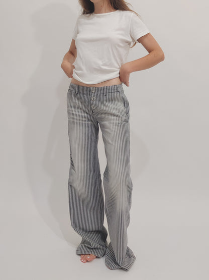 Phard Deadstock Striped Wide Leg Jeans - 42IT