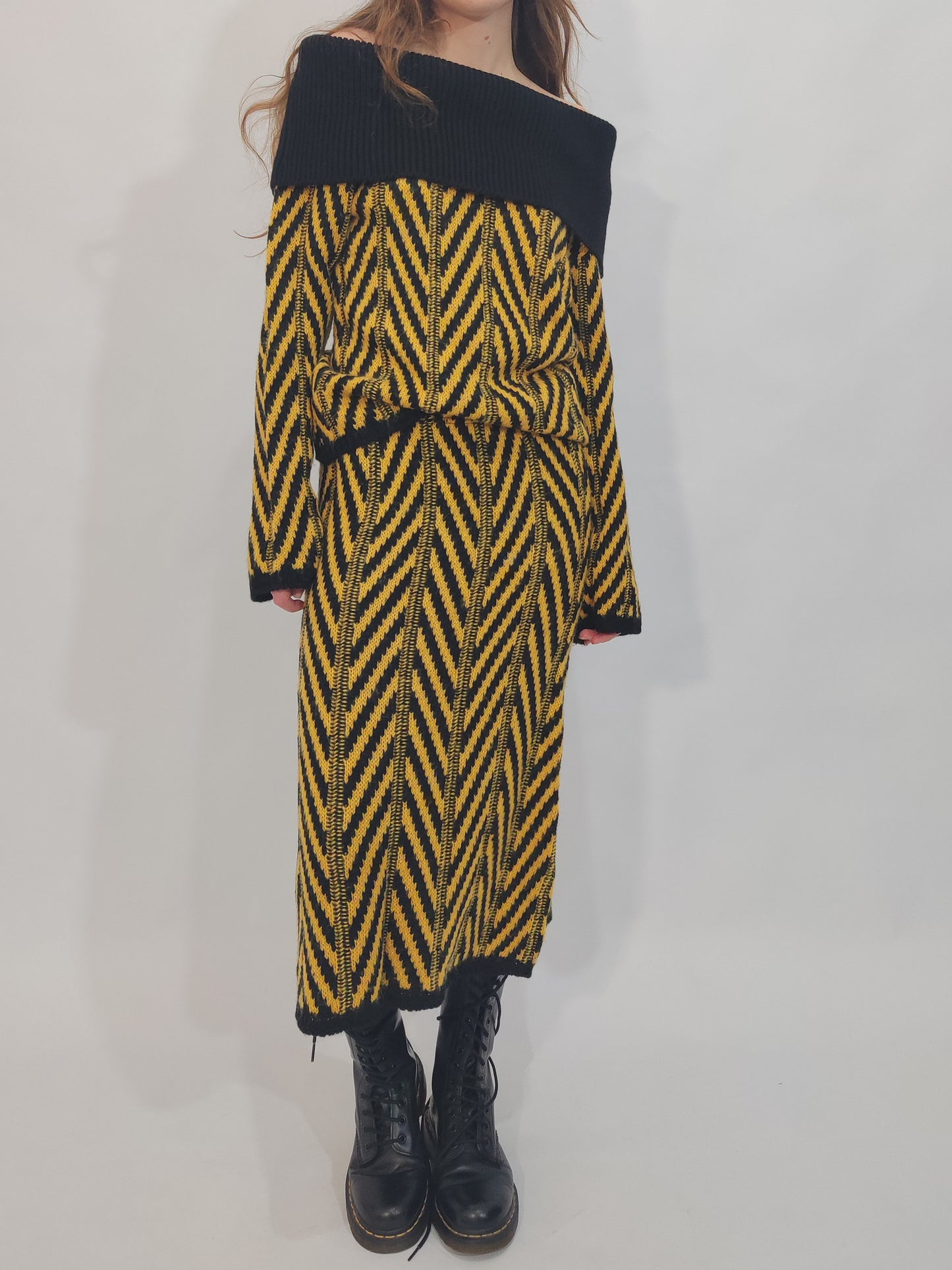 Late '90s Vintage Black&Yellow Co-Ord