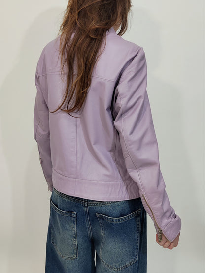 '90s Real Leather Lilac Jacket